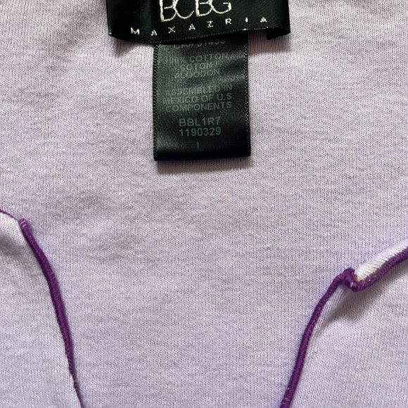 BCBG Knit Lavender Flutter Sleeves with Slit Top - Picture 3 of 7